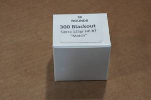 lot 275 image: 30 .300 Blackout 125 Gr Sierra HP BT Match Ammo