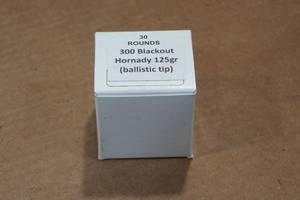 lot 279 image: 30 .300 Blackout 125 Gr Hornady Ballistic Tip Ammo