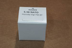 lot 280 image: 30 5.56mm NATO 55 Gr Hornady FMJ BT Ammo