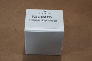 lot 282 image: 30 5.56mm NATO 55 Gr Hornady FMJ BT Ammo
