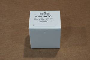 lot 284 image: 30 5.56mm NATO 69 Gr Sierra HP BT Match Ammo