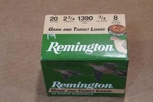 lot 294 image: 19 Remington 20 Gauge 2-34 8 Shot Shotshells