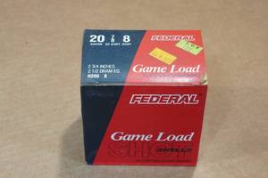 lot 311 image: 25 Federal Game Load 20 Gauge 2-34 8 Shot Shotshells