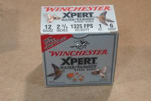 lot 321 image: 25 Winchester Xpert 12 Gauge 2-34 Steel 6 Shot Shotshells