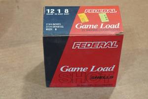 lot 325 image: 25 Federal Game Load 12 Gauge 2-34 8 Shot Shotshells