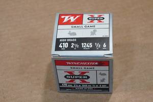 lot 327 image: 25 Winchester Super X .410 Bore 2-12 6 Shot Shotshells