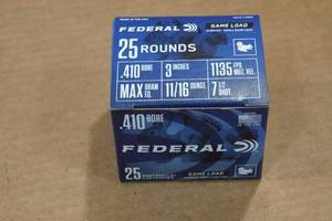 lot 330 image: 25 Federal Game Load .410 Bore 3 7-12 Shot Shotshells