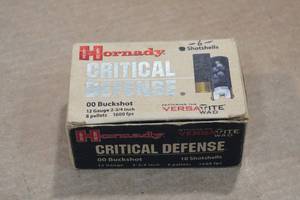 lot 343 image: 6 Hornady Critical Defense 12 Gauge 2-34 00 Buck Shotshells