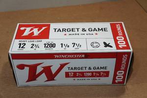 lot 346 image: 100 Winchester 12 Gauge 2-34 7-12 Shot Shotshells