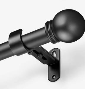 lot 115 image: Adjustable Black Curtain Rod 48 to 86 - Brand New