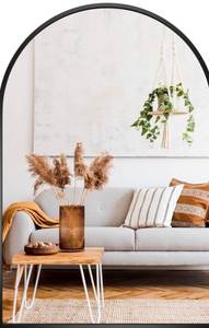 lot 128 image: Arched Wall Mirror 24 x 36 Black $69.99 Retail - Brand New