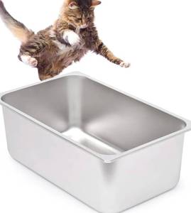 lot 141 image: Large Stainless Steel Cat Litter Box $49.99 Retail - Brand New