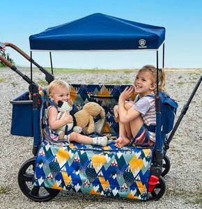 lot 108 image: Side Unzip Wagon for Children Fox Blue $259.99 Retail - Brand New