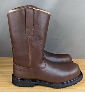 lot 146 image: Legend Safety Brown Leather Work Boots Size 9 and 11 Boot Height $119.99 Retail - Brand New