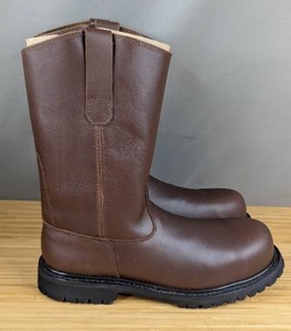 lot 147 image: Legend Safety Brown Leather Work Boots Size Size 12  and 9 Boot Height $119.99 Retail - Brand New