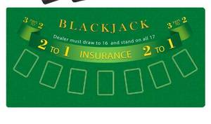lot 170 image: Black Jack Poker Table Mat 47 x 24 $39.99 Retail - Brand New