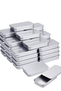 lot 204 image: Mini Metal Tin Box with Slide Tops 80pcs 2.36 x 1.34 x .041 - Brand New