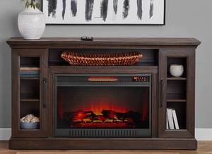 Members Mark Ridley Collection Brown Media Fireplace Console $699.99 Retail - Brand New