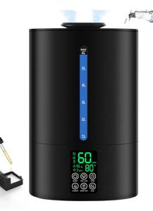 lot 207 image: Humidifier for Large Rooms 6L Adjustable Black $79.99 Retail - Brand New