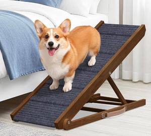 lot 213 image: Adjustable Pet Ramp for Bed or Couch Foldable 13.4 Wide $89.99 Retail - Brand New