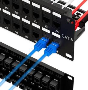 lot 216 image: 48 Port RJ45 Through Coupler Cat6 Patch Panel Wall or Rack Mount $73.99 Retail - Brand New