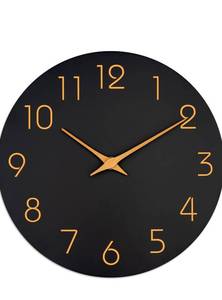 lot 217 image: Mosewa Large Wall Clock 16 Black and Gold $35.99 Retail - Brand New