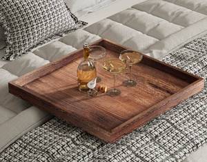 lot 223 image: Ottoman Tray for Coffee Table Rustic Brown 24 $89.99 Retail - Brand New