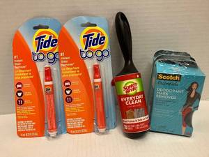 lot 134 image: Tide To Go, Lint Roller and Dry Cleaning Sponges