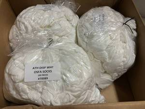 lot 141 image: Bulk White Try-On Socks