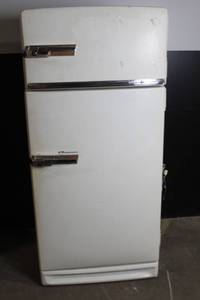 Vintage General Electric Porcelain Enamel Refrigerator