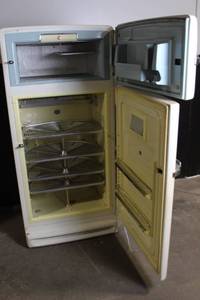 Vintage General Electric Porcelain Enamel Refrigerator