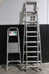 lot 41 image: Werner Job-Master F367 Commercial Step Ladder and Werner Aluminum Step Ladder Set