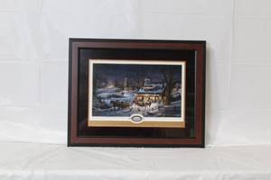 Framed Winter Evening Horse-Drawn Sleigh Artwork by Terry Redlin