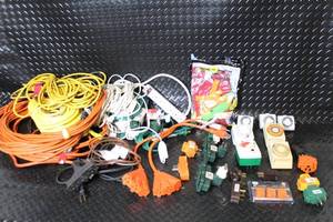 lot 353 image: Lot of Extension Cords, Timers, Electrical Adapters, and Wrap-It Straps