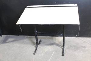lot 52 image: Mayline Mobile-D Adjustable Drafting Table with Black Metal Base