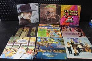 lot 63 image: Collection of 9 Vintage Vinyl LP Records - Mixed Artists and Genres