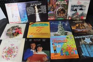 lot 64 image: Collection of 12 Vintage Christmas Vinyl Records