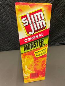 lot 306 image: HI 5 - Slim Jim Monster Size Original Smoked Snack Sticks 18 Count Bulk Box