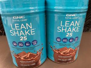 lot 310 image: NH 4 - 2x GNC Lean Shake 25 Rich Chocolate - 22oz Each, 12 Servings