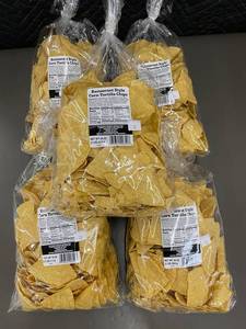 lot 464 image: Bulk Lot Restaurant Style Corn Tortilla Chips, 16 oz Bags (5ct) - Best By 070125