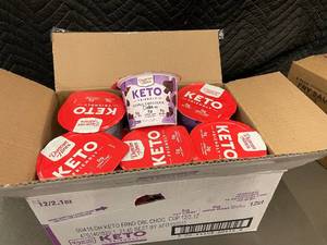 lot 566 image: CO 3 - Duncan Hines Keto Double Chocolate Cake Mix Cups - Case of 12 (2.1oz Each)