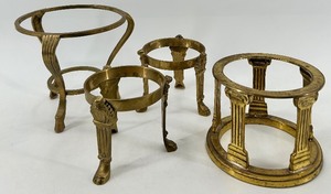 lot 283 image: Set of 4 Vintage Brass Ornate Stands