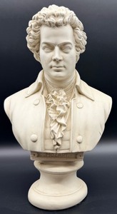 lot 11 image: Mozart Bust Sculpture on Pedestal
