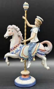 lot 44 image: Lladro Carousel Rider Figurine - Hand Made In Spain - Damage - Please read