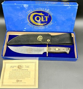 lot 46 image: Colt 1993 Limited Edition Bowie Knife CT-1-LTD & Leather Sheath