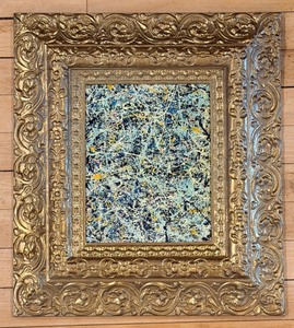 lot 102 image: Framed Abstract Expressionist Painting Done in the in Ornate Gold Frame