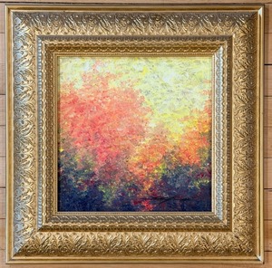 lot 110 image: Reproduction of Steven Graef Sun Tea Abstract Canvas In Ornate Gold Frame
