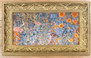 lot 127 image: The Cerulean Embrace Of Spring Art Print on Canvas By Roja Amiri In Ornate Gold Frame