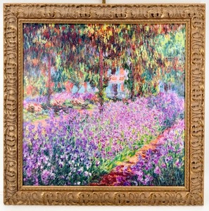 lot 154 image: Monet Reproduction The Artists Garden At Giverny - Framed Canvas