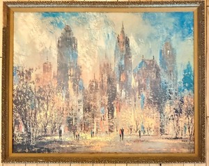 lot 156 image: Sunday Afternoon Impressionist Cityscape Reproduction by Jack Laycox